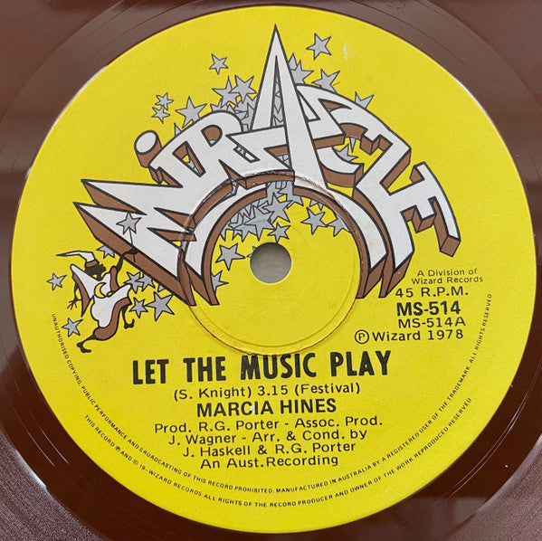 Marcia Hines : Let The Music Play (7", Single, Ltd, Bro)