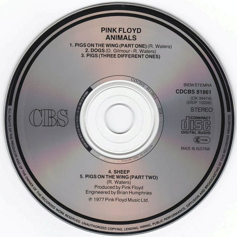 Pink Floyd : Animals (CD, Album, RE)