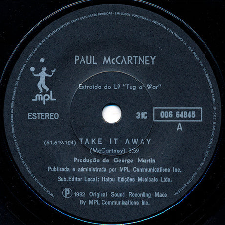 Paul McCartney : Take It Away (7", Single)