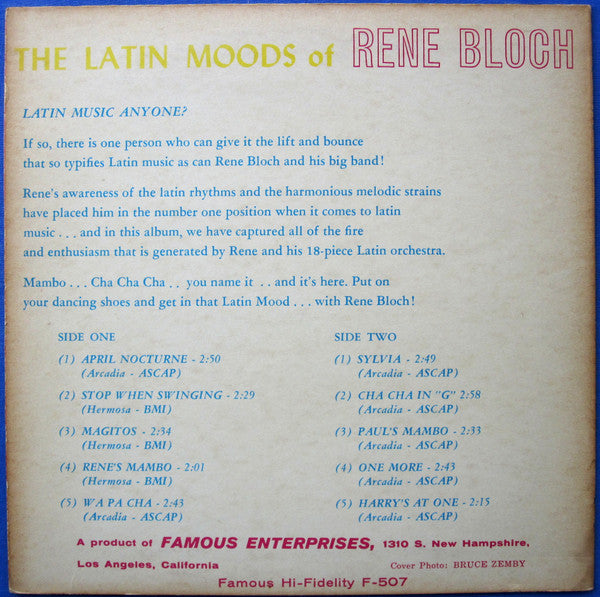 Rene Bloch : The Latin Moods Of Rene Block (LP, Album)
