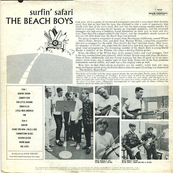 The Beach Boys : Surfin' Safari (LP, Album, Mono)