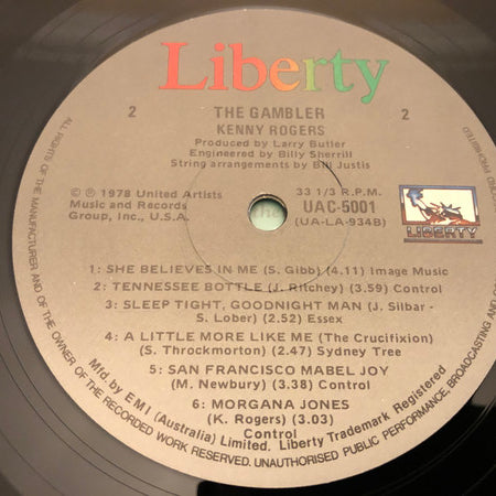 Kenny Rogers : The Gambler (LP, Album, RE)