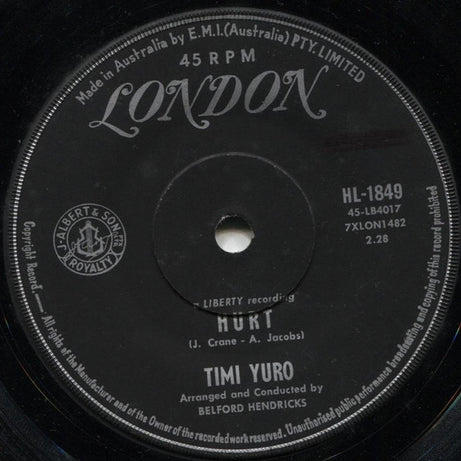 Timi Yuro : Hurt / I Apologize (7", Single)