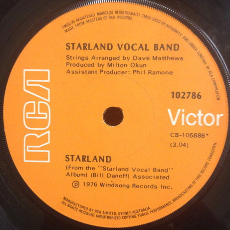 Starland Vocal Band : Afternoon Delight (7", Single)