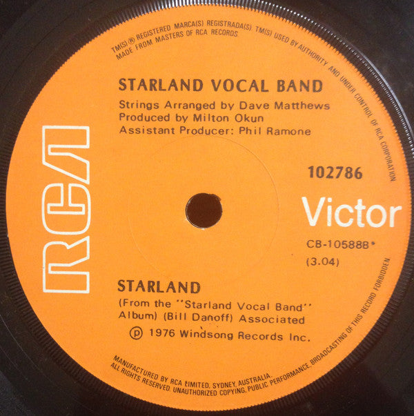 Starland Vocal Band : Afternoon Delight (7", Single)