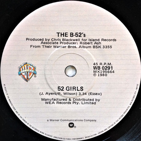 The B-52's : Private Idaho (7", Single)