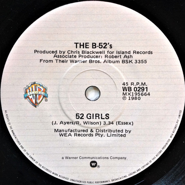 The B-52's : Private Idaho (7", Single)