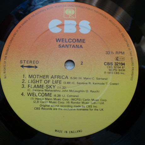 Santana : Welcome (LP, Album, RE)