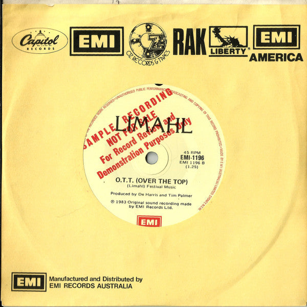 Limahl : Only For Love (7", Single, Promo)