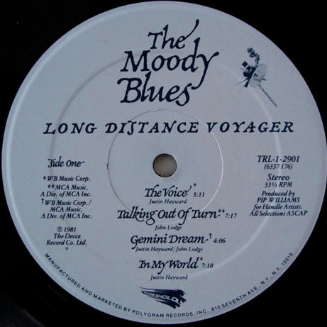 The Moody Blues : Long Distance Voyager (LP, Album, PRC)