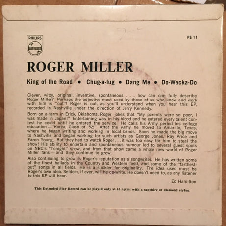 Roger Miller : Roger Miller (7", EP)