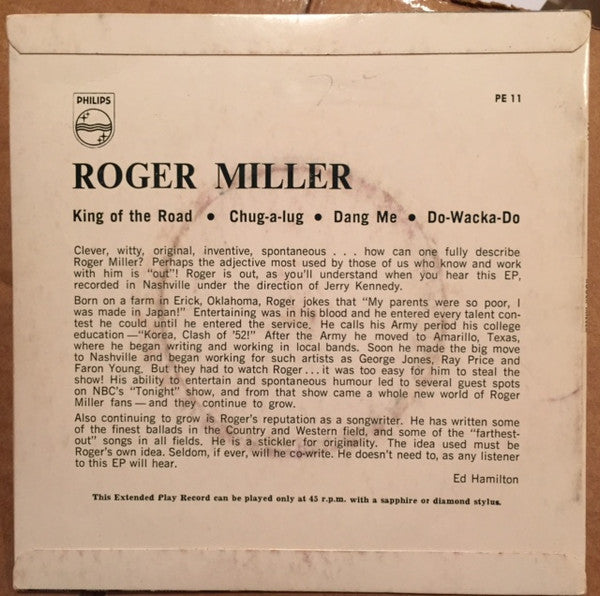 Roger Miller : Roger Miller (7", EP)