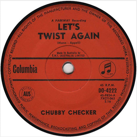 Chubby Checker : Let's Twist Again (7", Single)