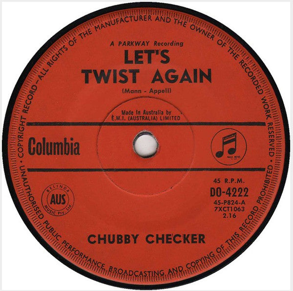 Chubby Checker : Let's Twist Again (7", Single)