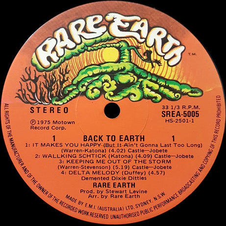 Rare Earth : Back To Earth (LP, Album)