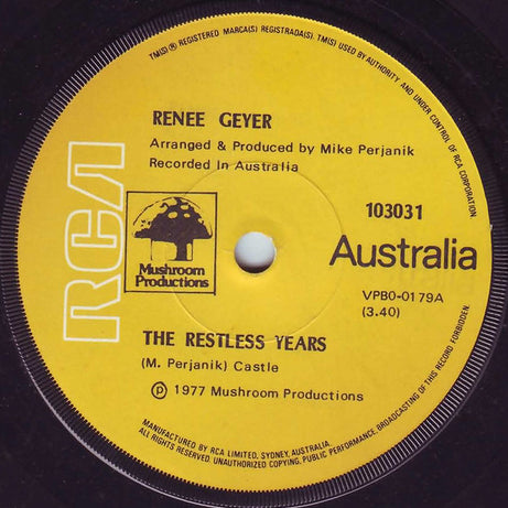 Renee Geyer, The Mike Perjanik Orchestra : The Restless Years (7", Single)