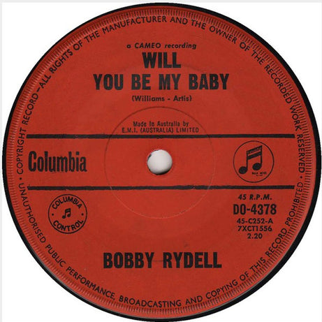 Bobby Rydell : Will You Be My Baby (7", Single)