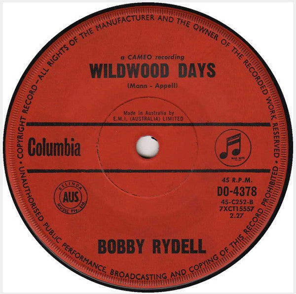 Bobby Rydell : Will You Be My Baby (7", Single)