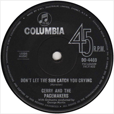 Gerry And The Pacemakers* : Don't Let The Sun Catch You Crying (7", Single, Mono)