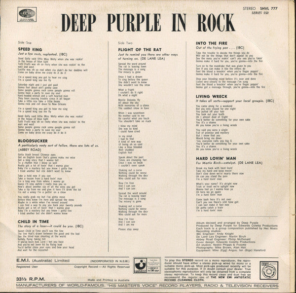 Deep Purple : In Rock (LP, Album)