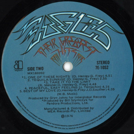 Eagles : Their Greatest Hits 1971-1975 (LP, Album, Comp, RE, Emb)