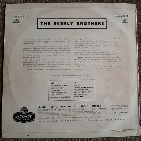 Everly Brothers : The Everly Brothers (LP, Album, Mono)