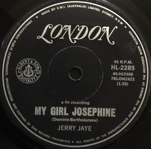 Jerry Jaye : My Girl Josephine (7")
