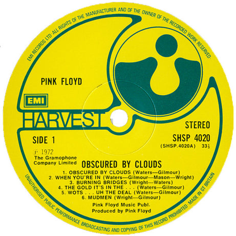 Pink Floyd : Obscured By Clouds (LP, Album, RP)