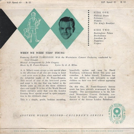 A. A. Milne : When We Were Very Young (7", EP, Mono, Club, RE)