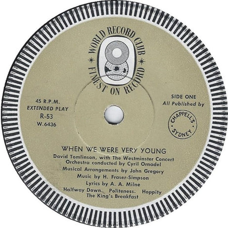 A. A. Milne : When We Were Very Young (7", EP, Mono, Club, RE)