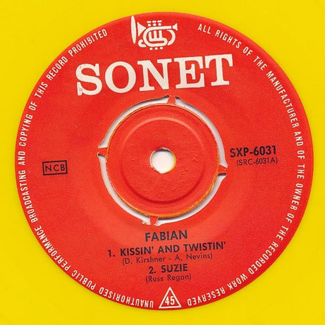 Fabian (6) : Kissin' And Twistin' (7", EP, Yel)
