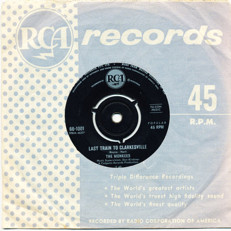 The Monkees : Last Train To Clarksville  (7", Single)