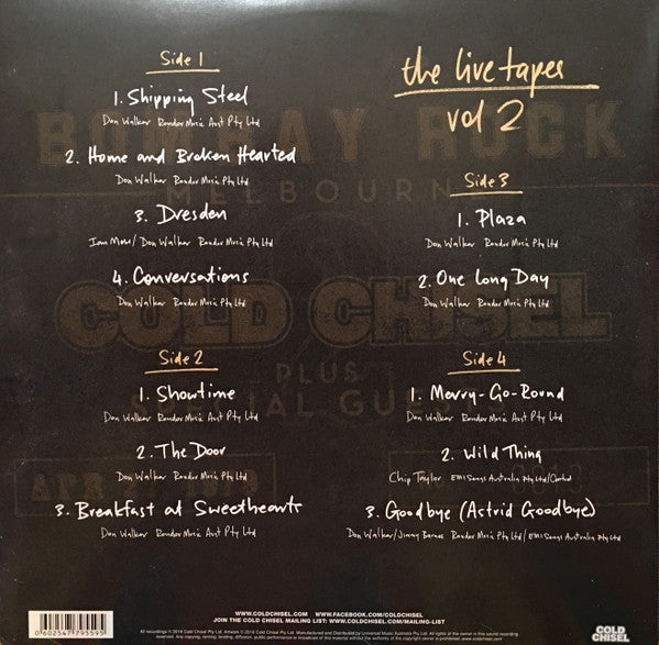 Cold Chisel : The Live Tapes - Vol 2 (2xLP, Album, RSD, Ltd)