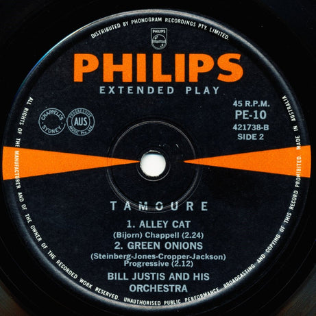 The Bill Justis Orchestra : Tamouré (7", EP, RP)