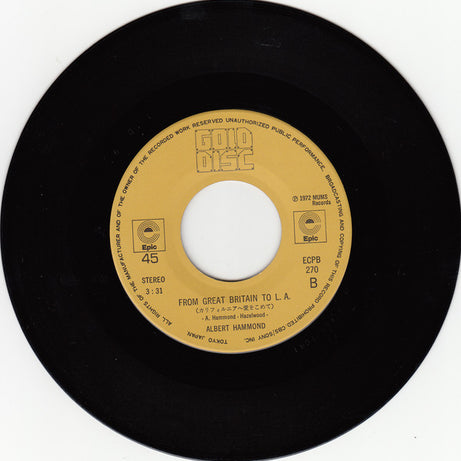 Albert Hammond : It Never Rains In Southern California (7", Single, RE)