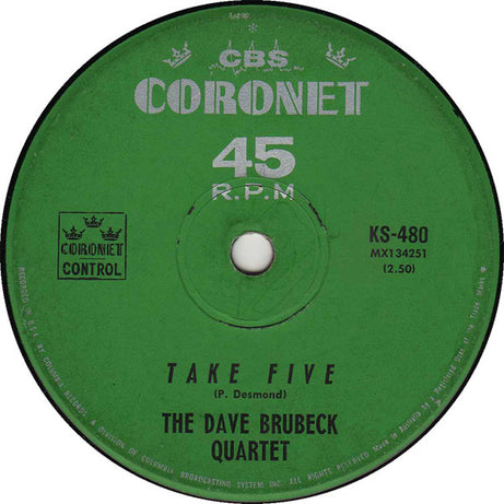 The Dave Brubeck Quartet : Take Five / Blue Rondo A La Turk (7", Single)