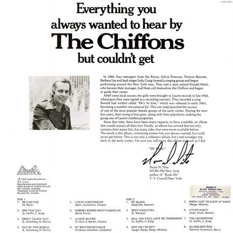 The Chiffons : Everything You Always Wanted To Hear By The Chiffons But Couldn't Get (LP, Comp, Mono)