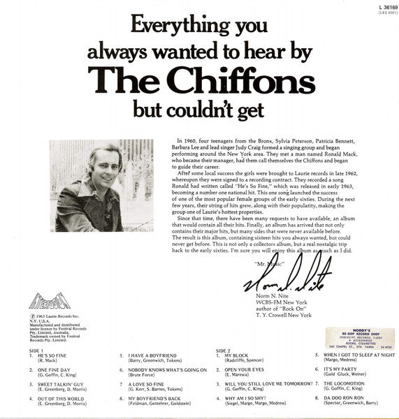 The Chiffons : Everything You Always Wanted To Hear By The Chiffons But Couldn't Get (LP, Comp, Mono)