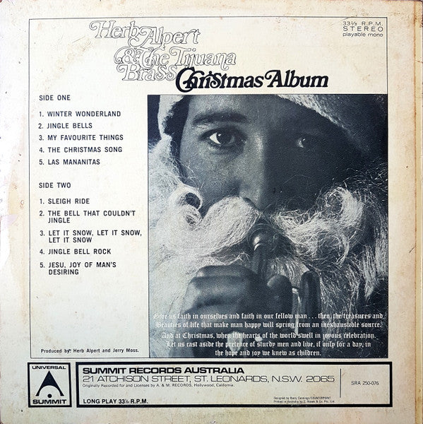 Herb Alpert & The Tijuana Brass : Christmas Album (LP, Album, RE)