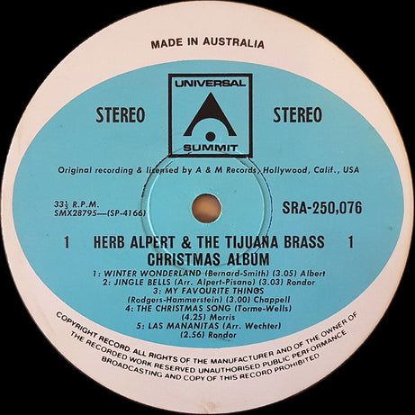 Herb Alpert & The Tijuana Brass : Christmas Album (LP, Album, RE)