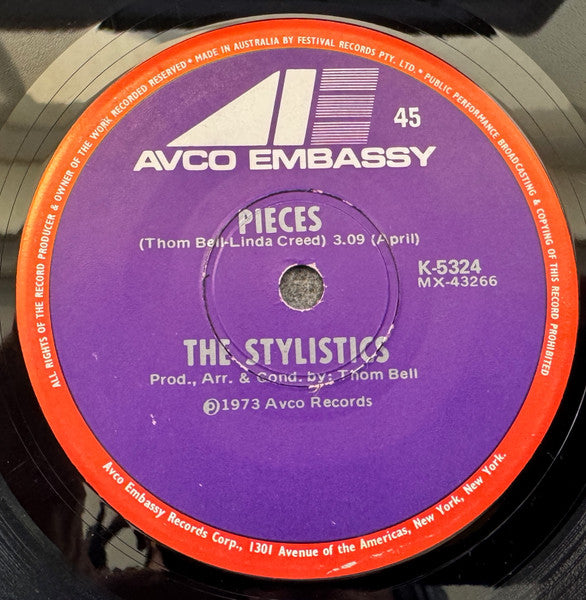 The Stylistics : Rockin' Roll Baby (7", Single)