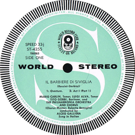 Gioacchino Rossini : The Barber Of Seville  (3xLP, Club + Box)