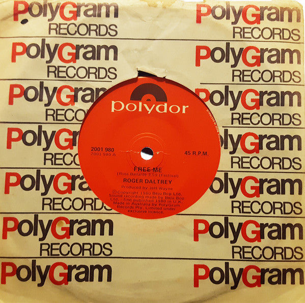 Roger Daltrey : Free Me / McVicar (7", Single)