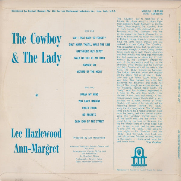Lee Hazlewood & Ann-Margret* : The Cowboy & The Lady (LP, Album)