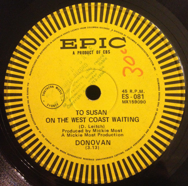 Donovan : To Susan On The West Coast Waiting (7", Single)