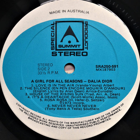 Dalia Dior : Girl For All Seasons (LP, Album)