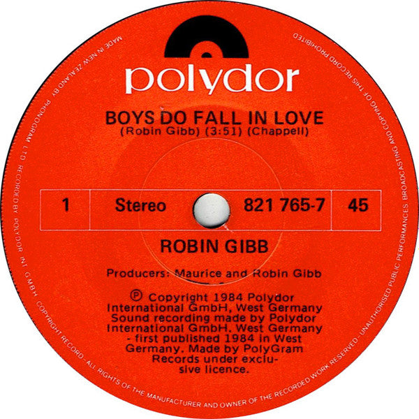 Robin Gibb : Boys Do Fall In Love (7", Single)
