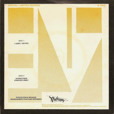 Split Enz : I Hope I Never (7", Single, Ltd)