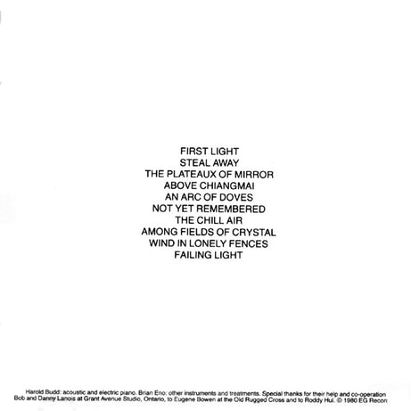 Harold Budd / Brian Eno : Ambient 2: The Plateaux Of Mirror (CD, Album, RE)