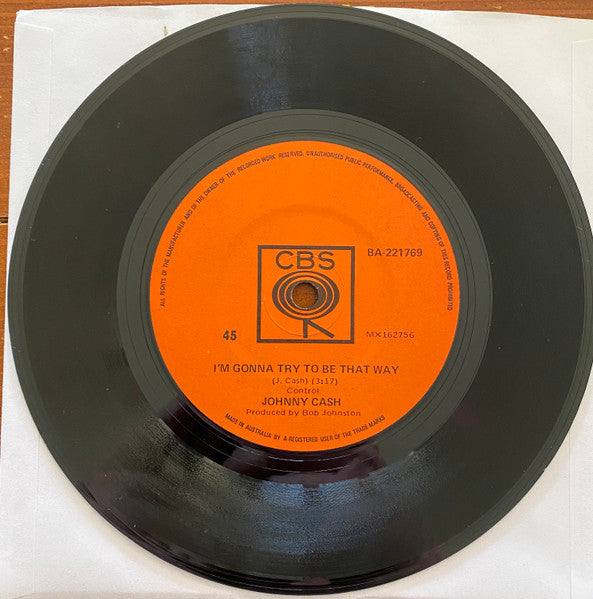 Johnny Cash : Sunday Morning Coming Down / I'm Gonna Try To Be That Way (7", Single)